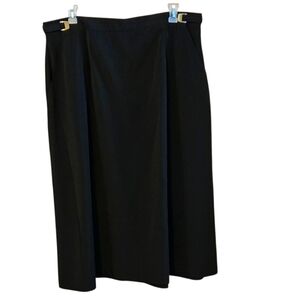 Bedford Fair Lifestyles Vintage 80s 90s Women's 22 Solid Black Maxi Skirt